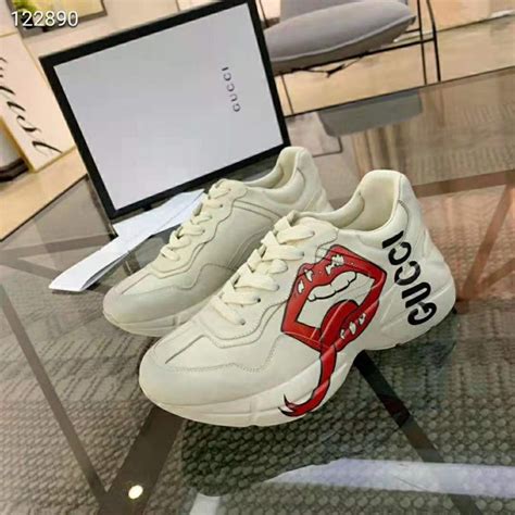 gucci rhyton plain|gucci embroidered sneakers.